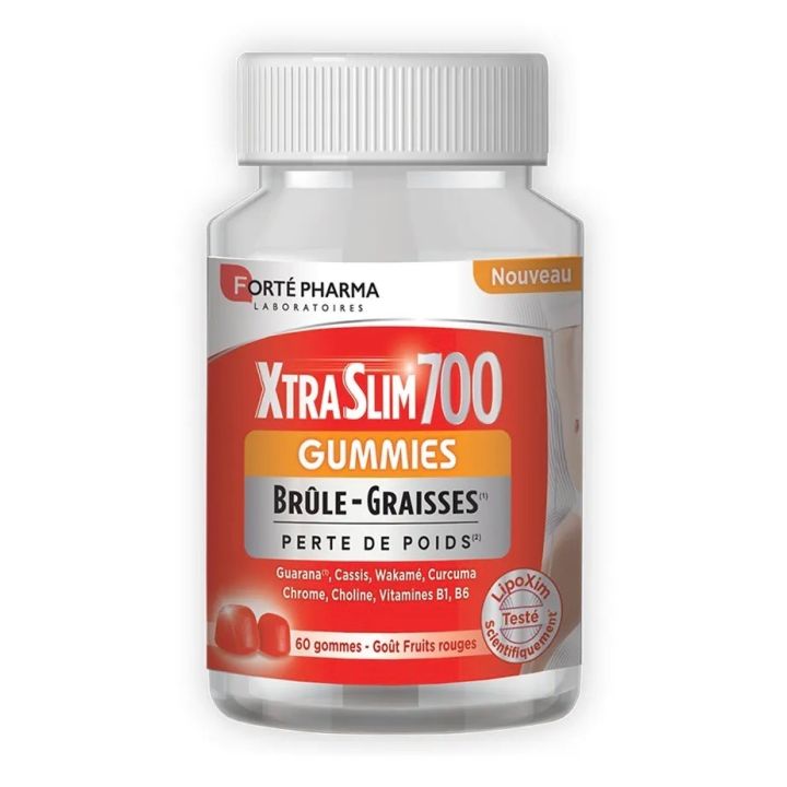 XtraSlim700 gummies br&ucirc;le graisse Fort&eacute; Pharma - pot de 60 gommes