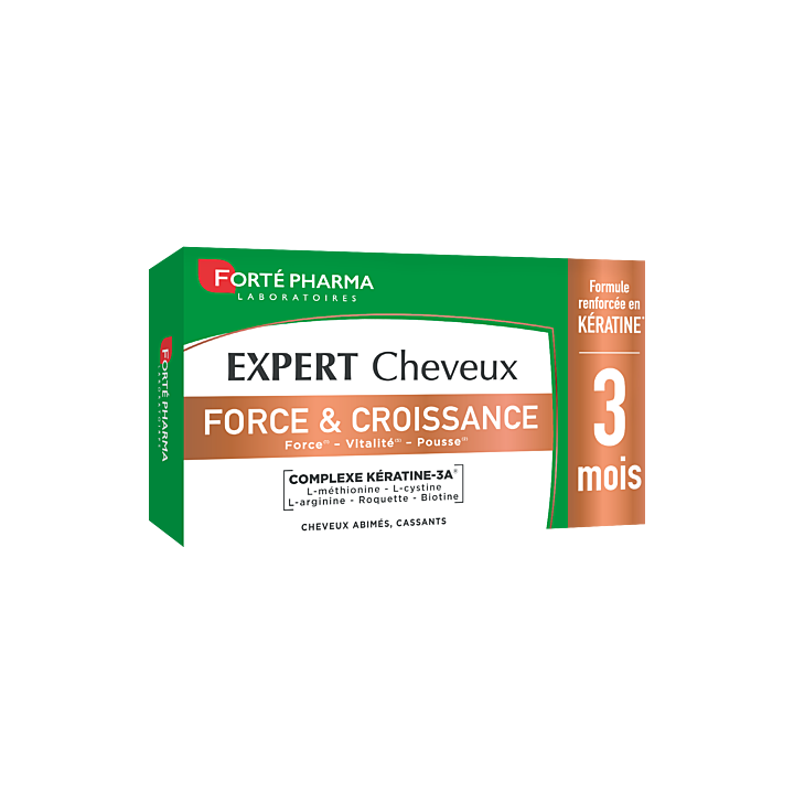 Expert cheveux Force & Croissance Fort&eacute; Pharma - bo&icirc;te de 90 comprim&eacute;s