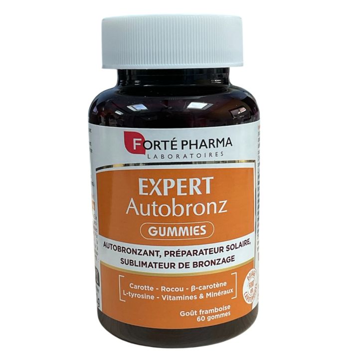 Expert Autobronz gummies go&ucirc;t framboise Fort&eacute; Pharma - pot de 60 gommes