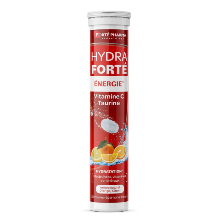 Hydra Fort&eacute; &eacute;nergie booster d'hydratation ar&ocirc;me naturel orange citron Fort&eacute; Pharma - 24 comprim&eacute;s effervescents