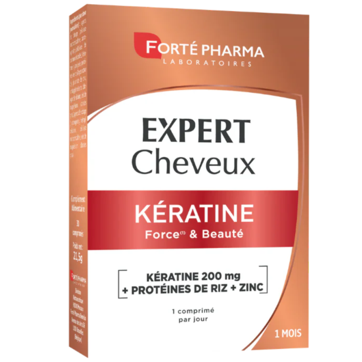 Expert cheveux k&eacute;ratine Fort&eacute; Pharma - boite de 30 comprim&eacute;s 
