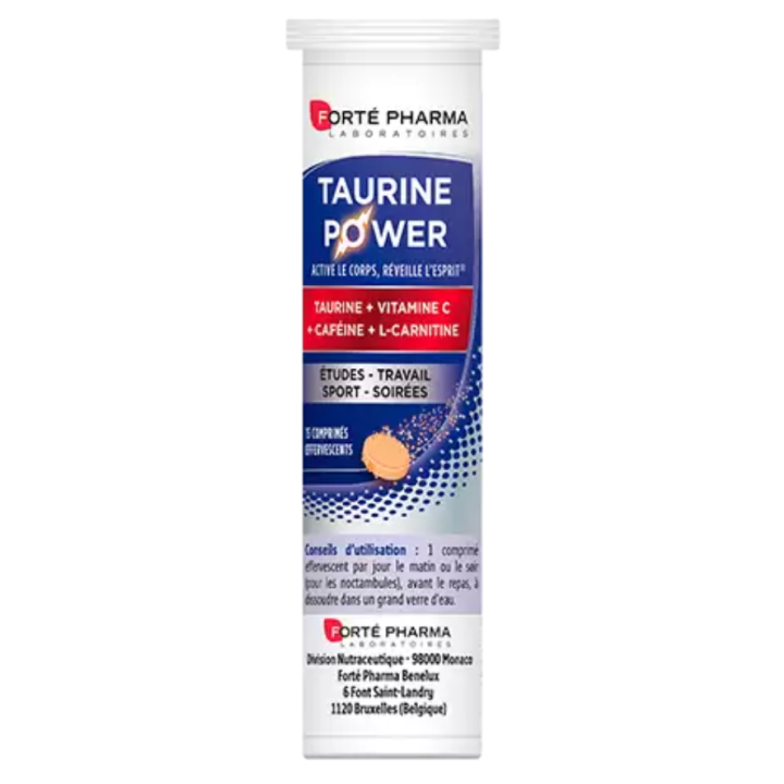 Taurine Power Fort&eacute; Pharma - 15 comprim&eacute;s 