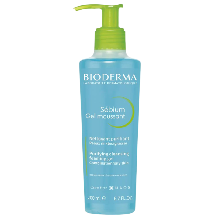 S&eacute;bium gel moussant nettoyant purifiant Bioderma - flacon-pompe de 200ml