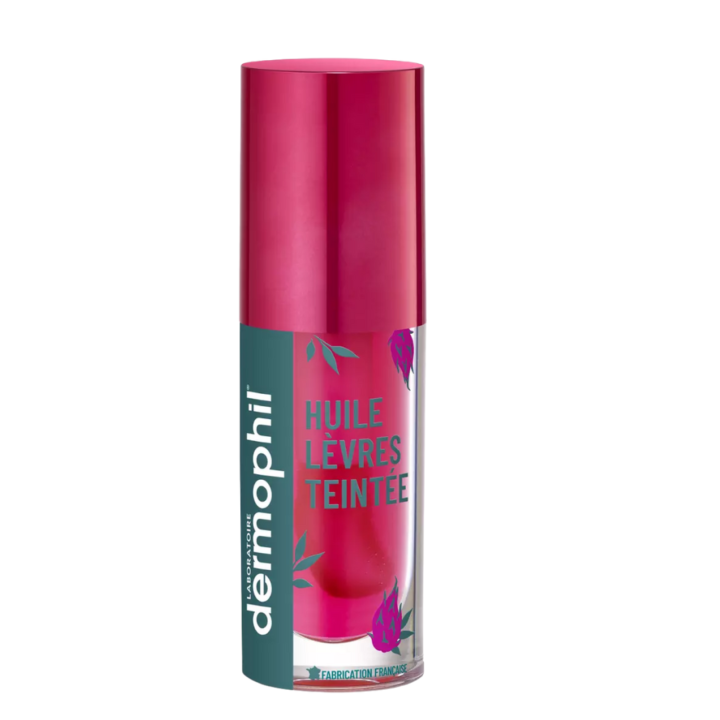 Huile l&egrave;vres teint&eacute;e rose Dermophil indien - flacon de 5ml  