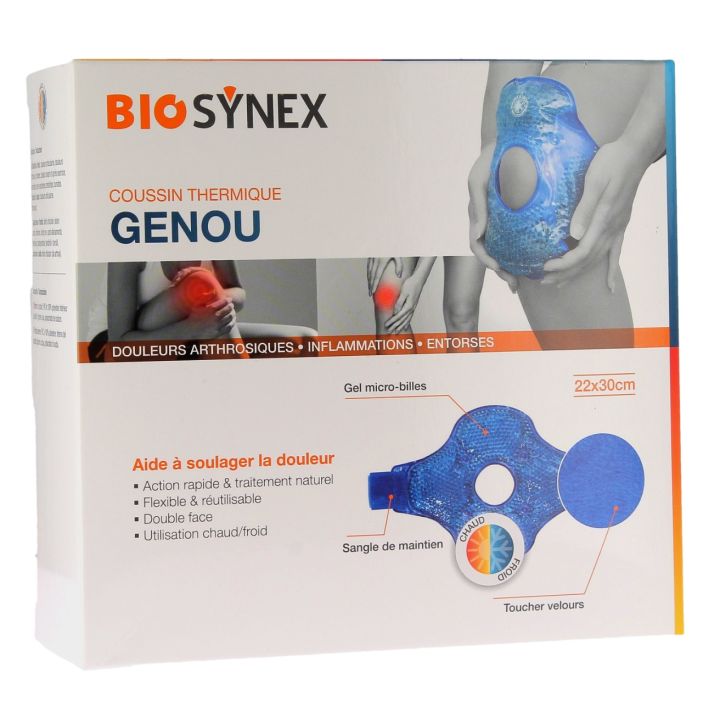 Coussin thermique genou Biosynex - un coussin thermique de 22x30cm