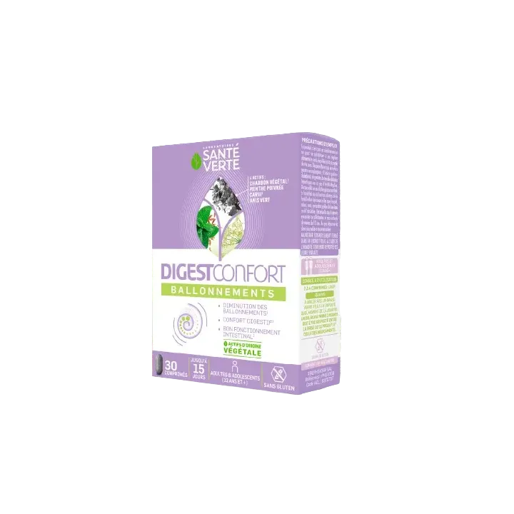 Digestconfort ballonements Sant&eacute; Verte - boite de 30 comprim&eacute;s 
