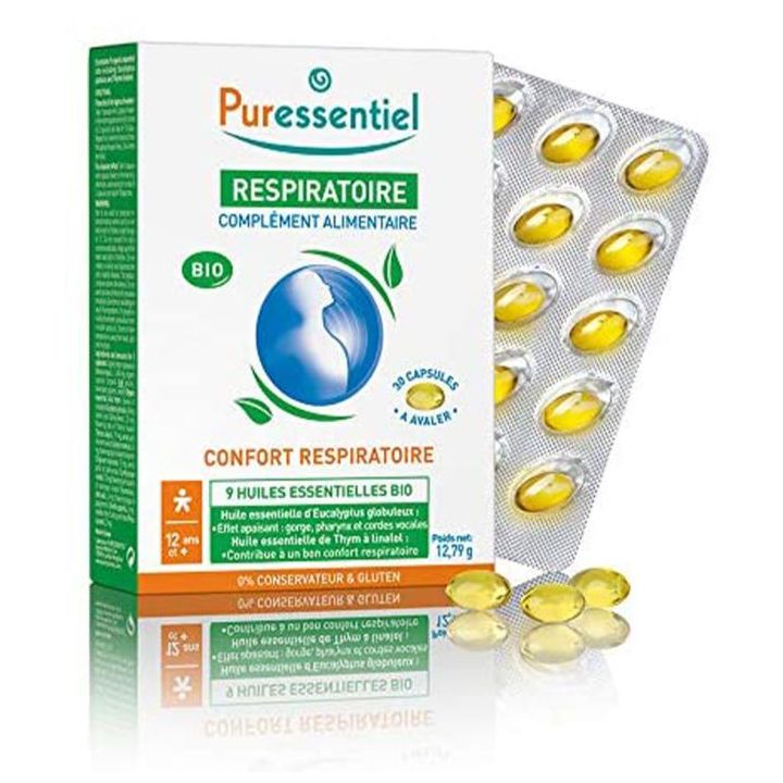 Capsules bronches aux huiles essentielles bio Puressentiel - bo&icirc;te de 30 capsules