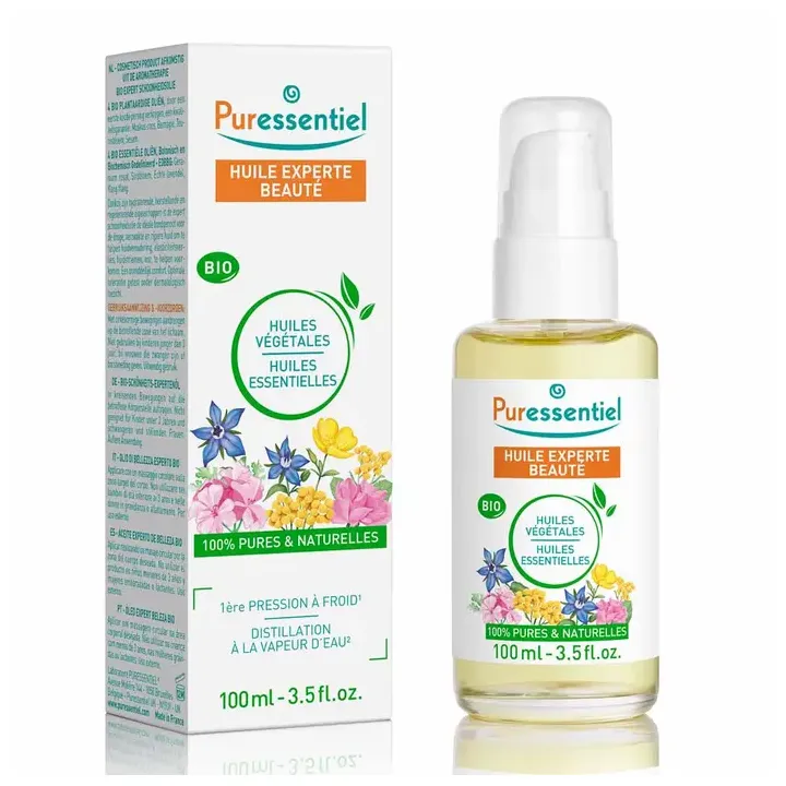 Huile experte beaut&eacute; bio Puressentiel - flacon-pompe de 100ml