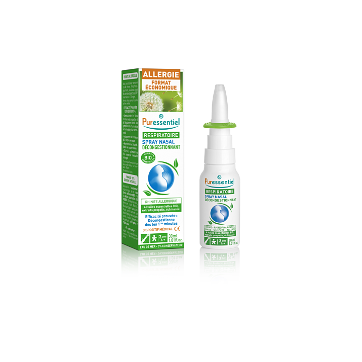 Spray nasal d&eacute;congestionnant Respiratoire Allergie Puressentiel - spray de 30ml