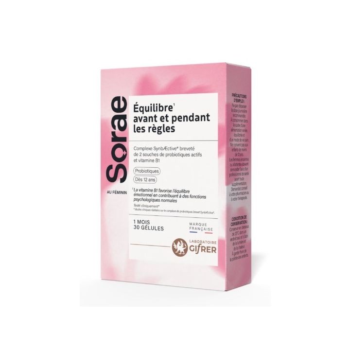 Sorae Equilibre avant et pendant les r&egrave;gles Gifrer - boite de 30 g&eacute;lules
