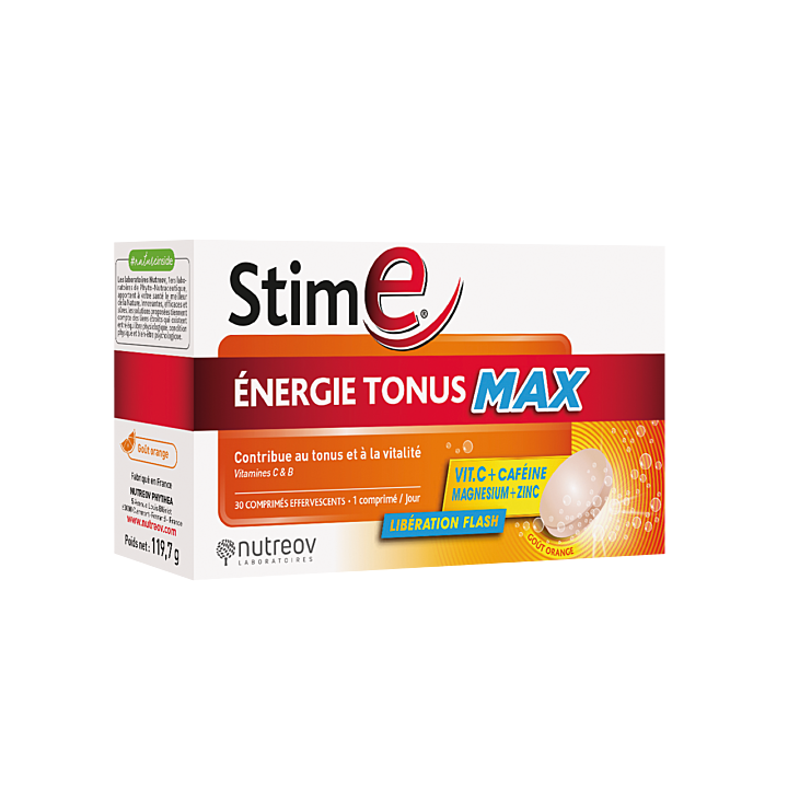 Stim E &eacute;nergie tonus Max Nutreov - bo&icirc;te de 30 comprim&eacute;s effervescents