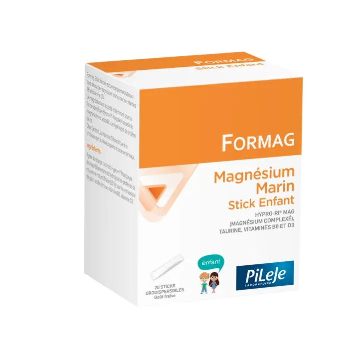 Formag magn&eacute;sium marin enfant Pileje - 20 sticks orodispersibles
