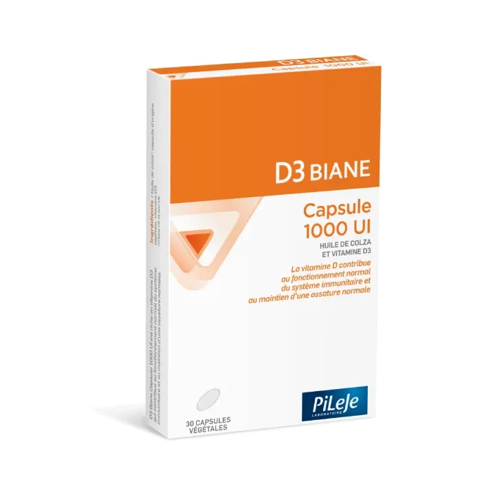 D3 Biane capsule 1000 UI PiLeJe - bo&icirc;te de 30 capsules