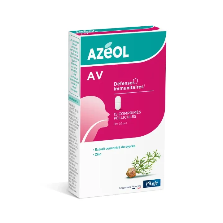 Az&eacute;ol AV d&eacute;fenses immunitaires Pileje - bo&icirc;te de 15 comprim&eacute;s