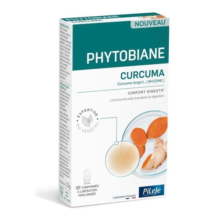 Phytobiane Curcuma Confort digestif Pileje - boite de 30 comprim&eacute;s