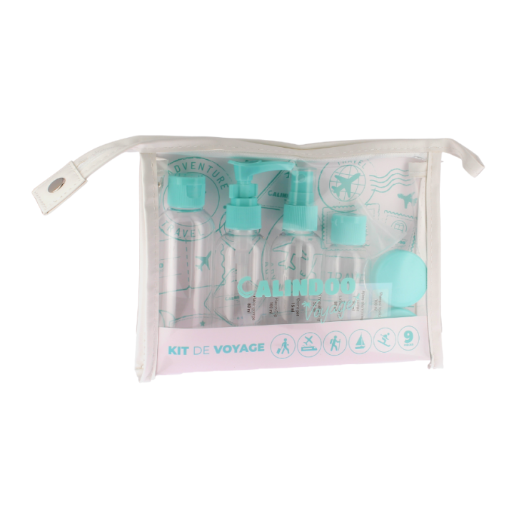 Kit de voyage Calindoo - trousse de 9 pi&egrave;ces