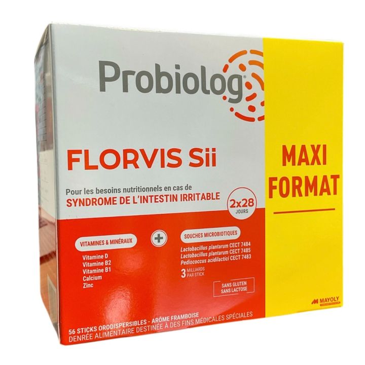 Probiolog Florvis Sii ar&ocirc;me framboise Mayoly - boite de 56 sticks orodispersibles