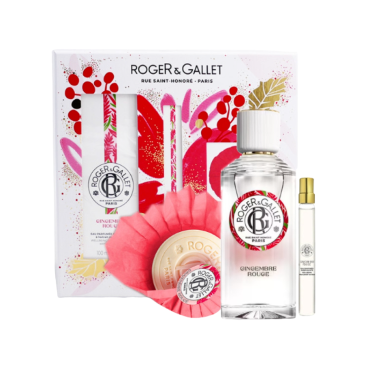Coffret rituel parfum&eacute; gingembre rouge Roger & Gallet - coffret de 3 produits 