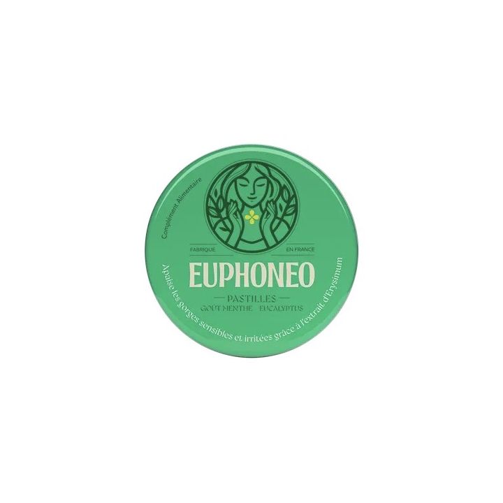 Euphoneo pastilles gorge go&ucirc;t menthe et eucalyptus Mayoly Spindler - boite de 50 pastilles