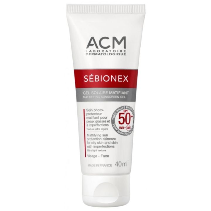 S&eacute;bionex gel solaire matifiant SPF50+ ACM - tube de 40ml 