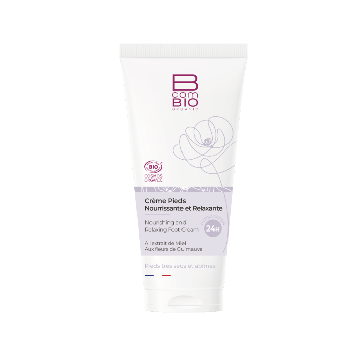 Cr&egrave;me pieds nourrissante et relaxante BcomBIO - tube de 100ml