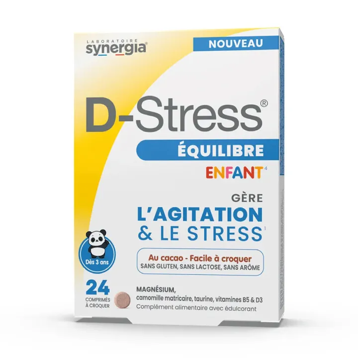 D-Stress &eacute;quilibre enfant Synergia - bo&icirc;te de 24 comprim&eacute;s &agrave; croquer