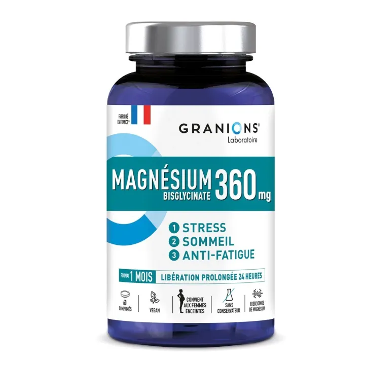 Magn&eacute;sium bisglycinate 360 mg Granions - bo&icirc;te de 60 comprim&eacute;s