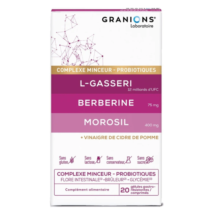 Complexe minceur probiotiques Granions - boite de 20 g&eacute;lules + 20 comprim&eacute;s 