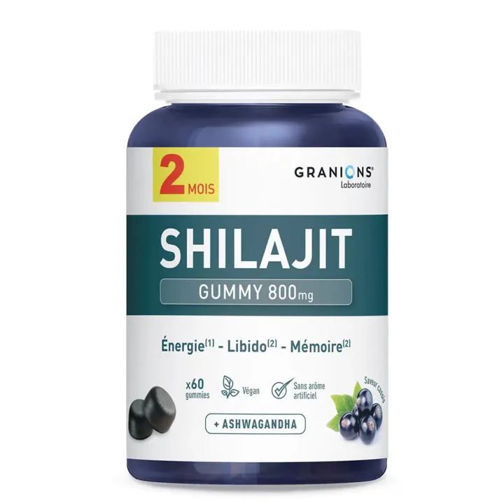 Shilajit gummy 800mg go&ucirc;t cassis Granions - pot de 60 gommes