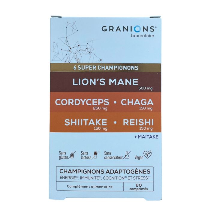 Complexe 6 super champignons Granions - boite de 60 comprim&eacute;s