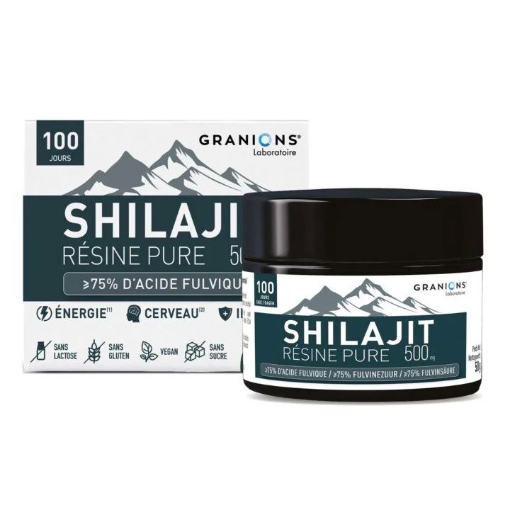 Shilajit r&eacute;sine pure 500mg Granions - pot de 50g