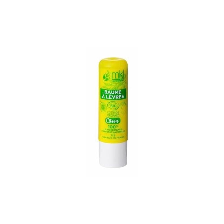 Baume &agrave; l&egrave;vres bio Citron MKL Green Nature - 1 stick de 4g
