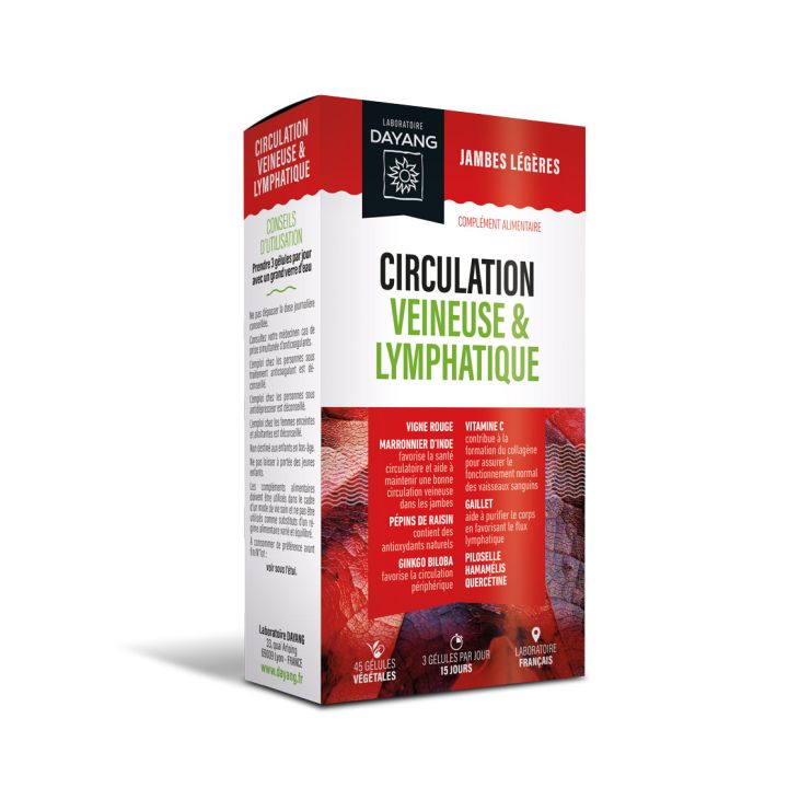 Circulation veineuse et lymphatique Dayang - bo&icirc;te de 45 g&eacute;lules