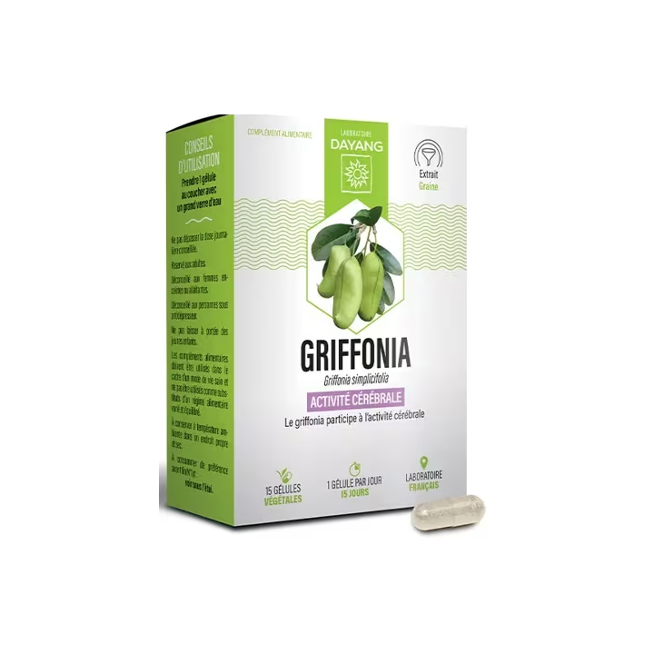 Griffonia activit&eacute; c&eacute;r&eacute;brale Dayang - boite de 15 g&eacute;lules