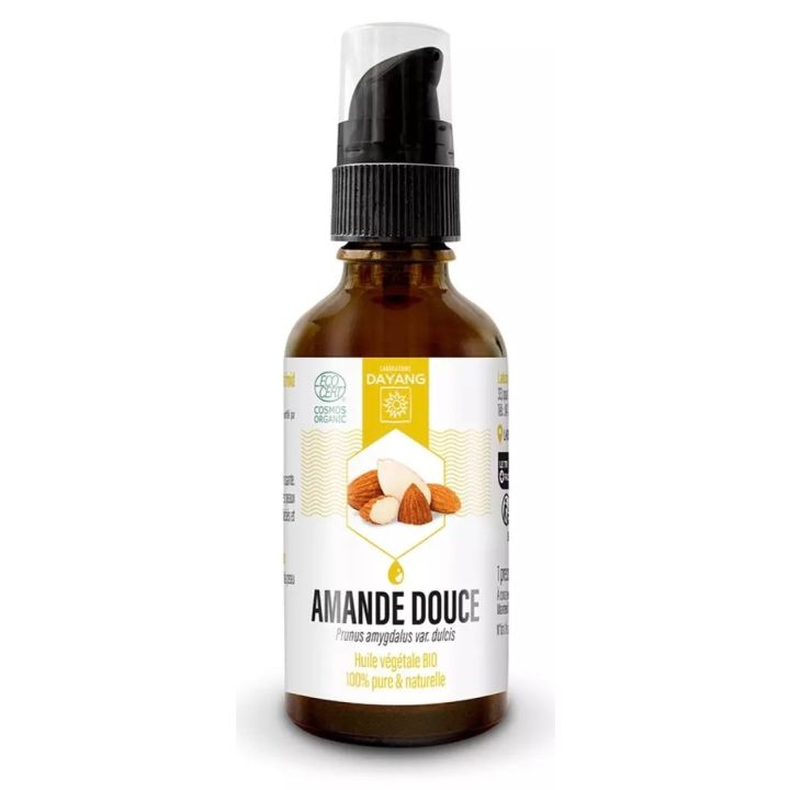 Huile v&eacute;g&eacute;tale d'amande douce bio Dayang -flacon-pompe de 50ml