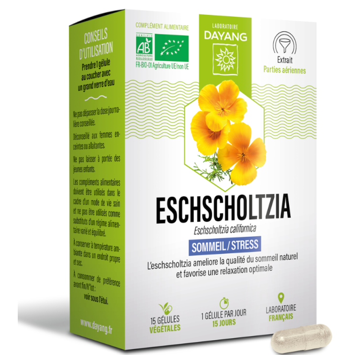 Eschscholtzia sommeil et stress Dayang - boite de 30 g&eacute;lules