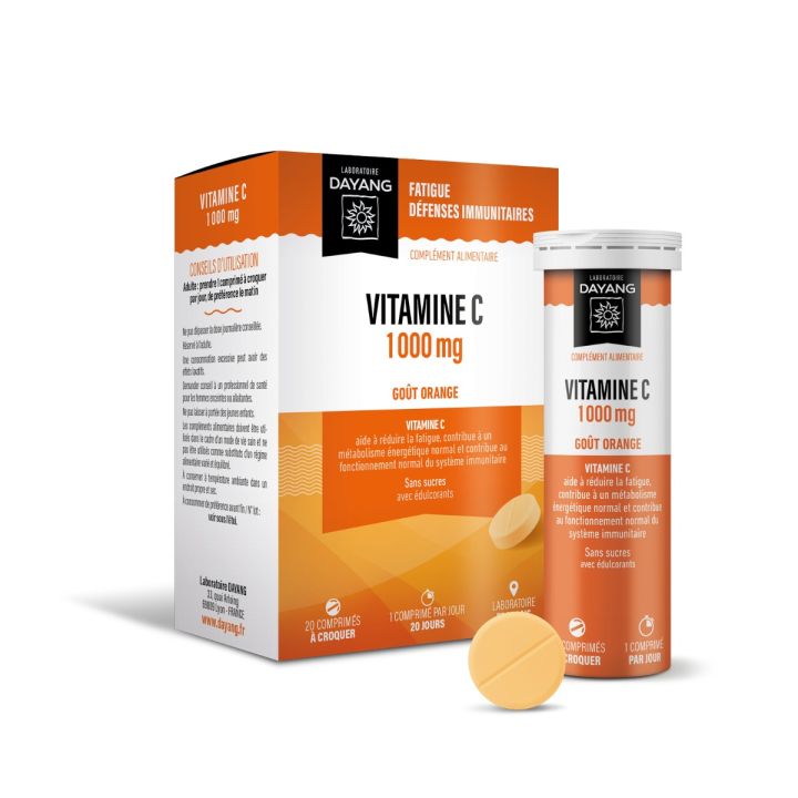 Vitamine C 1000mg go&ucirc;t orange Dayang - bo&icirc;te de 20 comprim&eacute;s