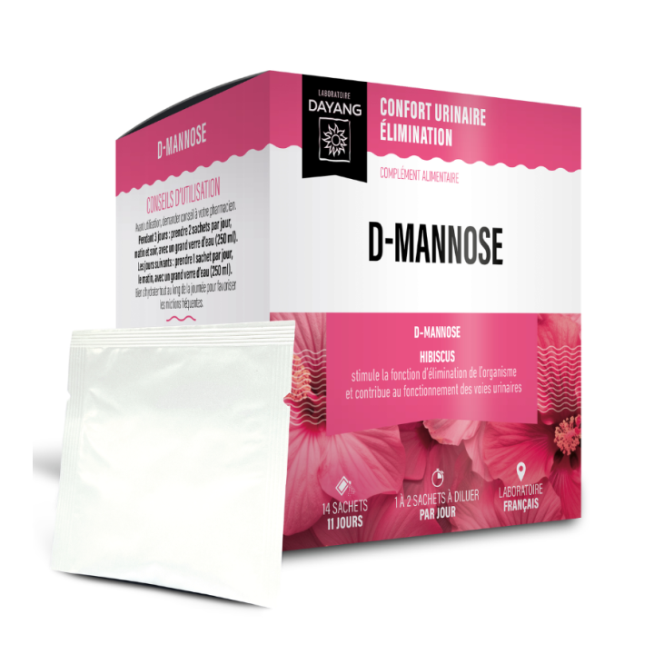 D-mannose confort urinaire &eacute;limination Dayang - boite de 14 sachets