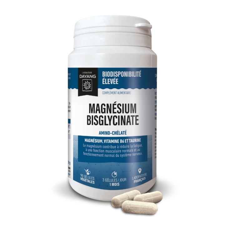 Magn&eacute;sium bisglycinate amino-chelat&eacute; Dayang - bo&icirc;te de 90 g&eacute;lules