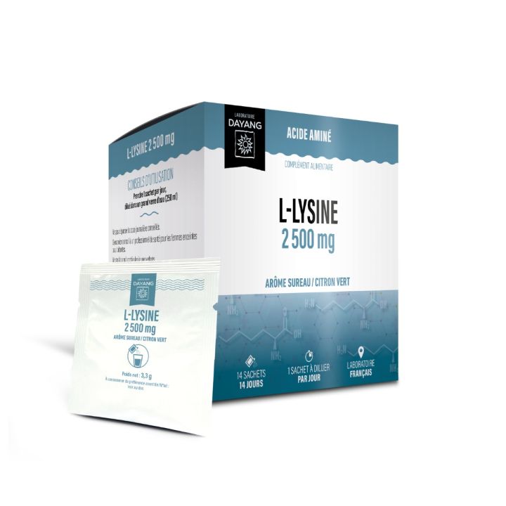 L-Lysine 2 500mg ar&ocirc;me sureau citron vert Dayang - boite 14 sachets