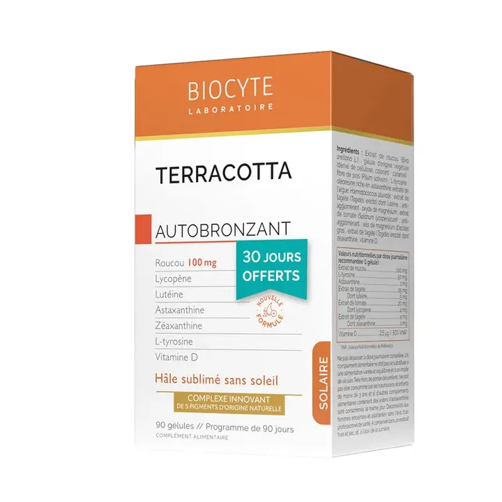 Terracotta autobronzant Biocyte - bo&icirc;te de 90 g&eacute;lules dont 30 offertes