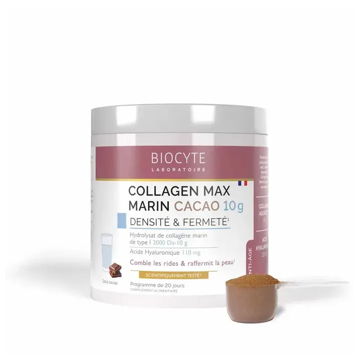 Collagen max marin cacao densit&eacute; & fermet&eacute; Biocyte - pot de 260g