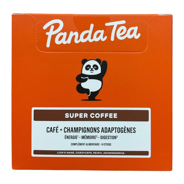 Super coffee caf&eacute; + champignons adaptog&egrave;nes Panda Tea - boite de 14 sticks