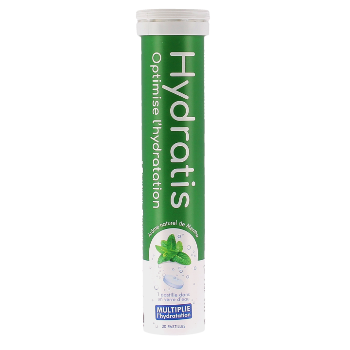 Solution d'hydratation go&ucirc;t menthe Hydratis - tube de 20 pastilles effervescentes 