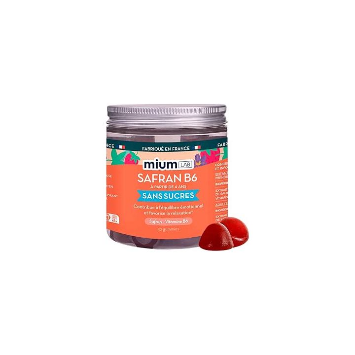 Safran B6 go&ucirc;t fraise Mium Lab - pot de 42 gummies