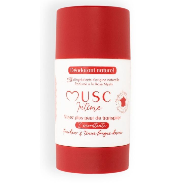D&eacute;odorant naturel &agrave; la rose mystik l'envo&ucirc;tante Musc Intime - roll-on de 50g