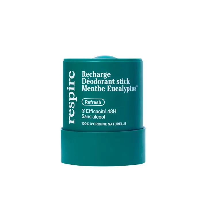 Recharge d&eacute;odorant stick menthe eucalyptus Respire - recharge de 50g