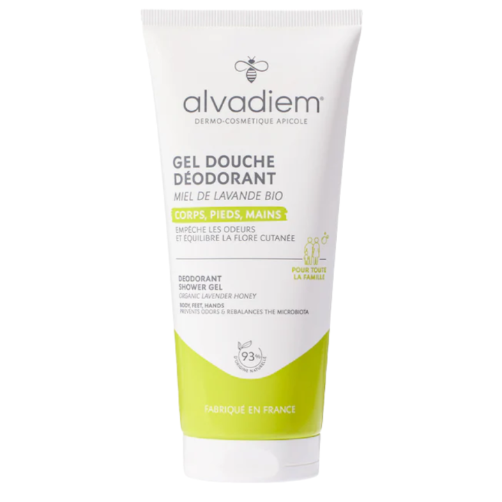 Gel douche d&eacute;odorant miel de lavande bio Alvadiem - tube de 200ml