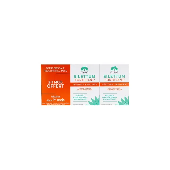 Silettum Fortifiant Jaldes - lot de 3 bo&icirc;tes de 60 comprim&eacute;s 2+1 offerte