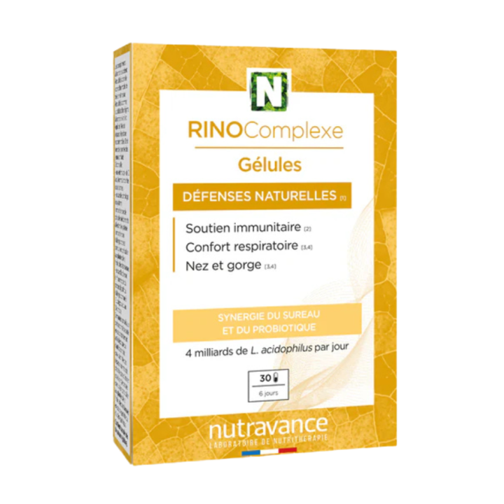 RINOComplexe D&eacute;fenses naturelles Nutravance - bo&icirc;ie de 30 g&eacute;lules
